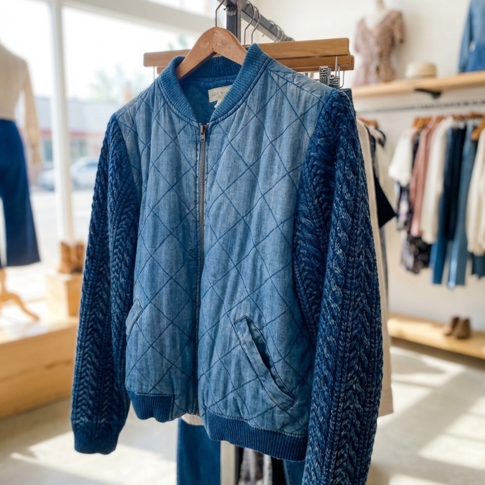 Cloth & Stone cloth blue cable knit coat - Picture 5 of 12